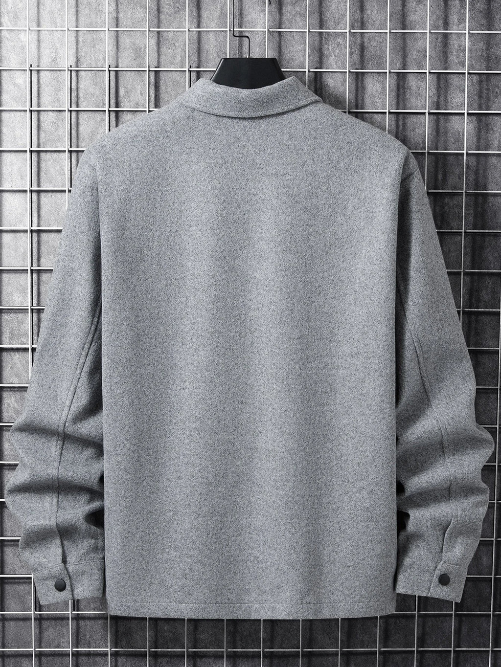 Manfinity Homme Men Button Front Flap Pocket Going Out Casual Overcoat for Friends , Fall Winter