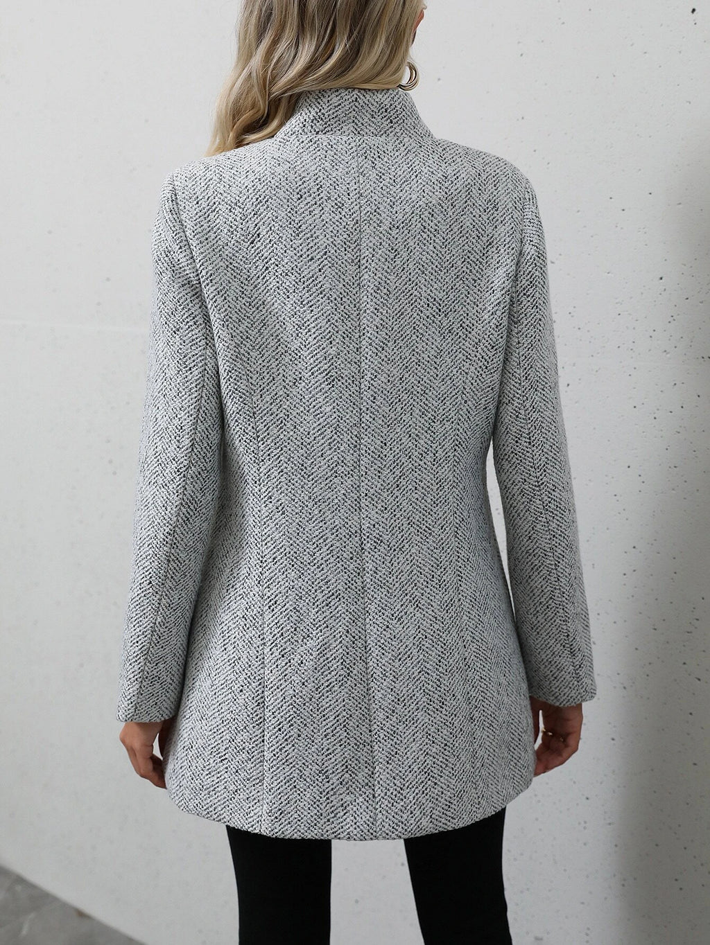 SHEIN LUNE Open Front Overcoat Fall Winter Cloth for Women