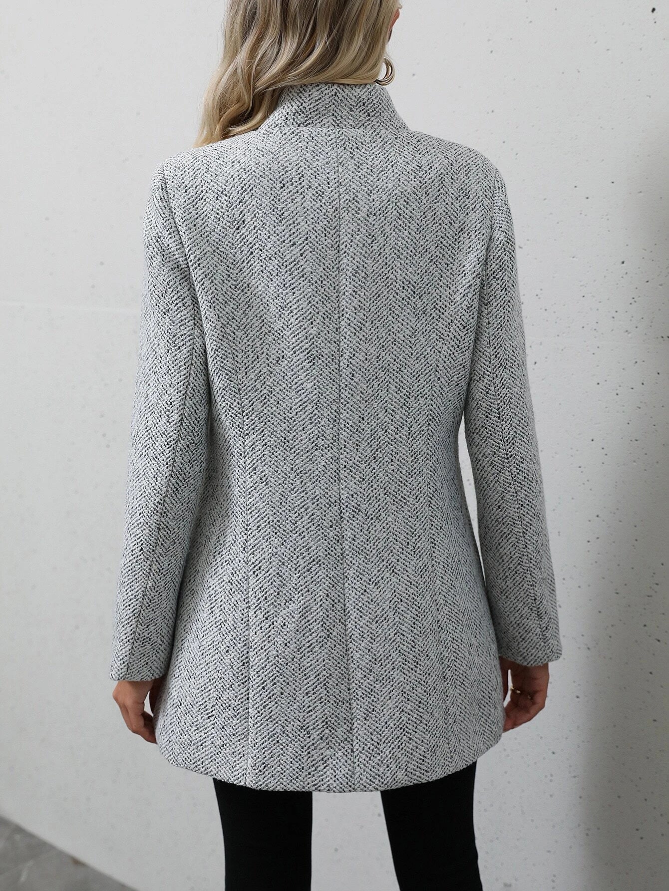 SHEIN LUNE Open Front Overcoat Fall Winter Cloth for Women