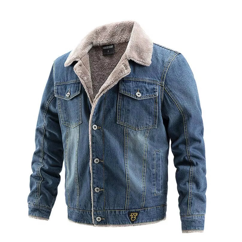 Men Winter Denim Jackets Blue Jeans Coats down Jackets High Quality Male Thicker Warm Denim Coats Outwear Casual Jeans Jackets